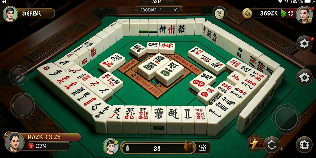 Tampilan gameplay Mahjong di 369ZK yang menantang.