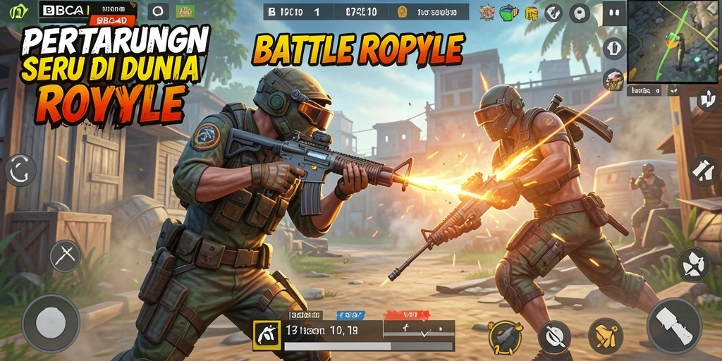 Screenshot gameplay BBCA4D yang mendebarkan di medan perang.