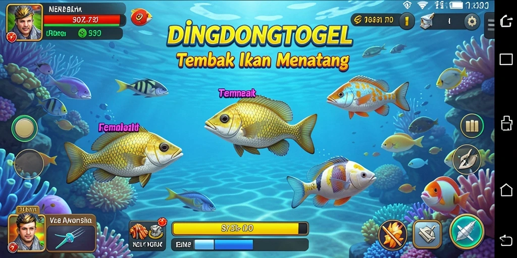 Tampilan gameplay seru menembak ikan di DINGDONGTOGEL.