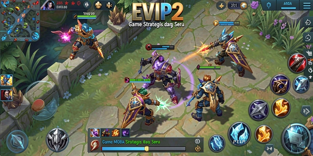 Tangkapan layar gameplay seru di EVIP2, menunjukkan aksi pertempuran yang intens.