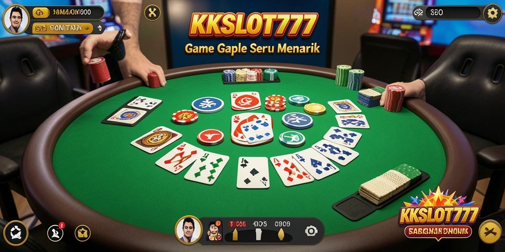 Screenshot KKSLOT777 menampilkan keseruan permainan Gaple yang mendebarkan.