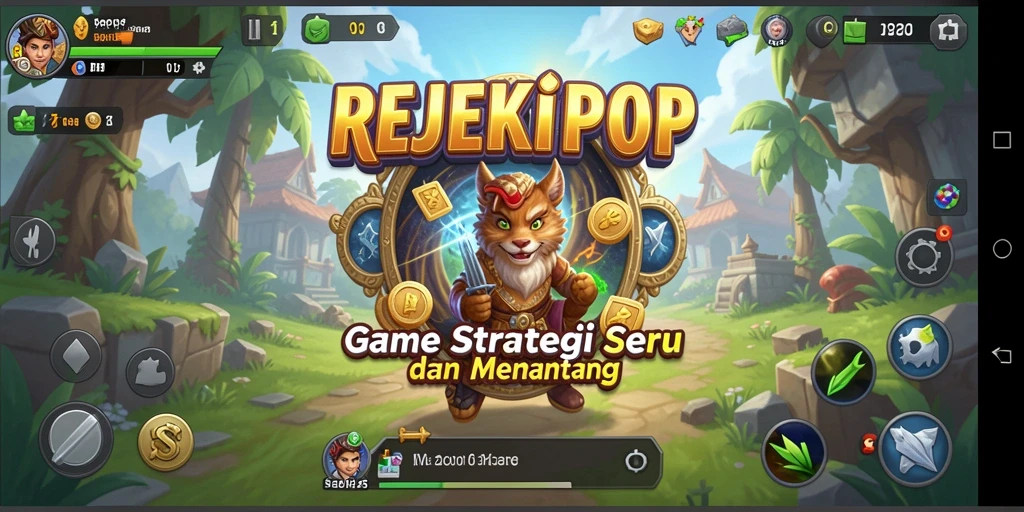 Tampilan gameplay seru dalam REJEKIPOP yang penuh strategi.