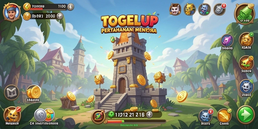 Tampilan gameplay menara pertahanan yang menarik dan strategis di TOGELUP.