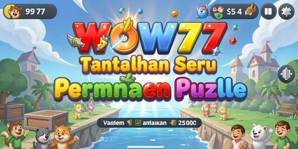 Screenshot WOW77 menampilkan gameplay seru dengan puzzle menantang.